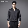 PINLI品立2025秋季新款V领纯色休闲长袖衬衫雅痞风垂感衬衣男上衣GD253113045 商品缩略图0