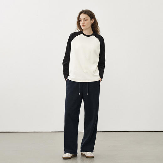 714street老钱风加厚毛巾料加绒卫裤2025秋冬高级垂坠感男士裤子 商品图3