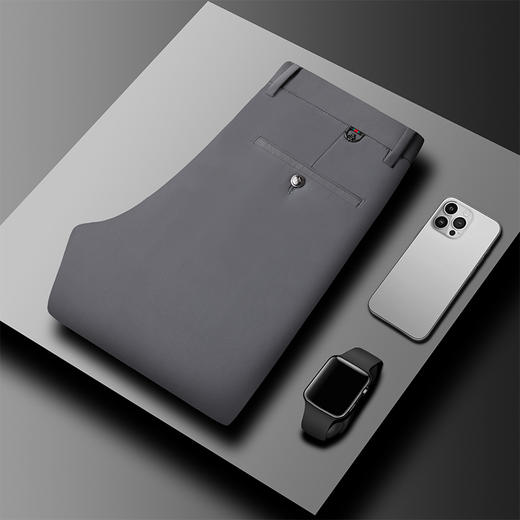 罗蒙男士春秋休闲裤直筒修身百搭男长裤商务通勤弹力不紧绷舒适裤子 商品图5