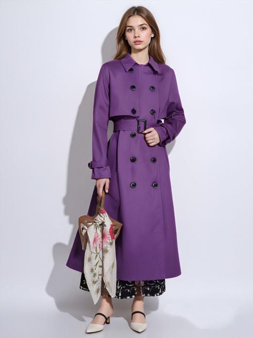 QG21008#英伦风立领双排扣风衣 商品图0