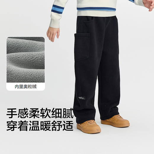 巴拉巴拉balaOne儿童长裤男童女童2025冬新款加绒休闲弯刀裤保暖 商品图3
