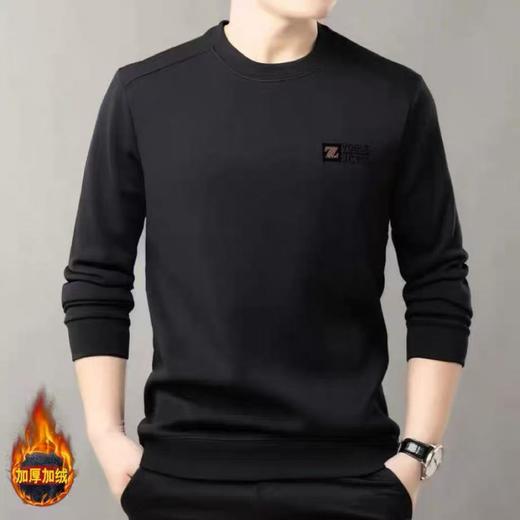 【孤品捡漏】微脏G01男款黑色Z加绒卫衣-喜出 商品图0