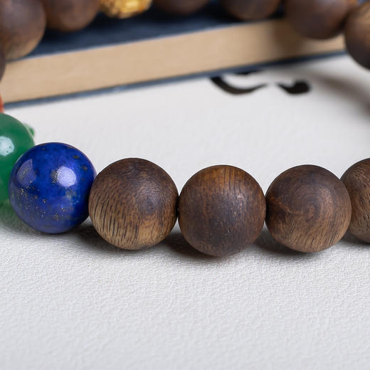 xy0565沉香+南红青金石非洲翠手串 商品图5