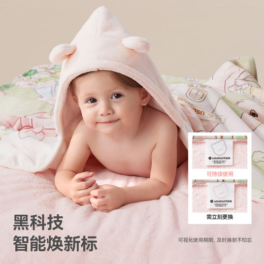 贝肽斯儿童浴巾超软新生婴儿全棉带帽斗篷可穿宝宝速干a类洗澡巾 商品图1