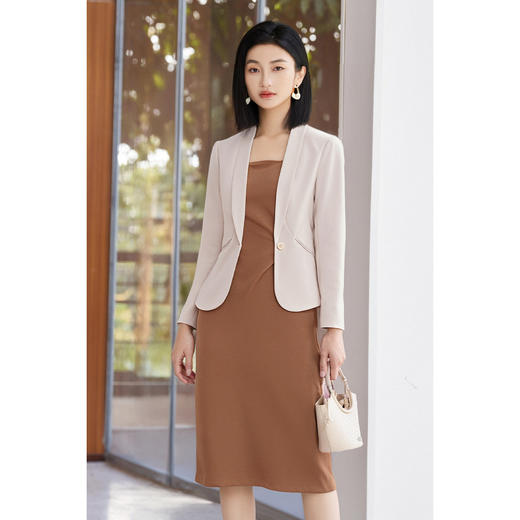 【无领西装外套方领背心裙两件套】套装裙子显瘦女秋季高级感4454 商品图0