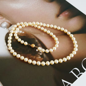 【天然正品】AU750收藏级黄金镶天然近完美约5.5-6MM真科研大证极光羽皇金南洋海水珍珠项链5.5-6MM链长：46CM女性现售价：4880！210825NJM13