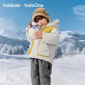 巴拉巴拉balaOne儿童羽绒服男童连帽外套童装2025冬新款厚款保暖