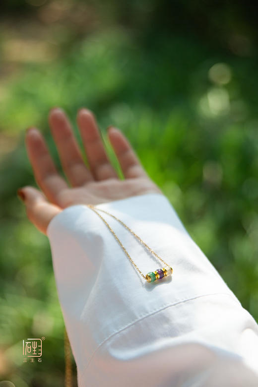 三生石·吾行彩宝路路通设计项链+耳饰 商品图2