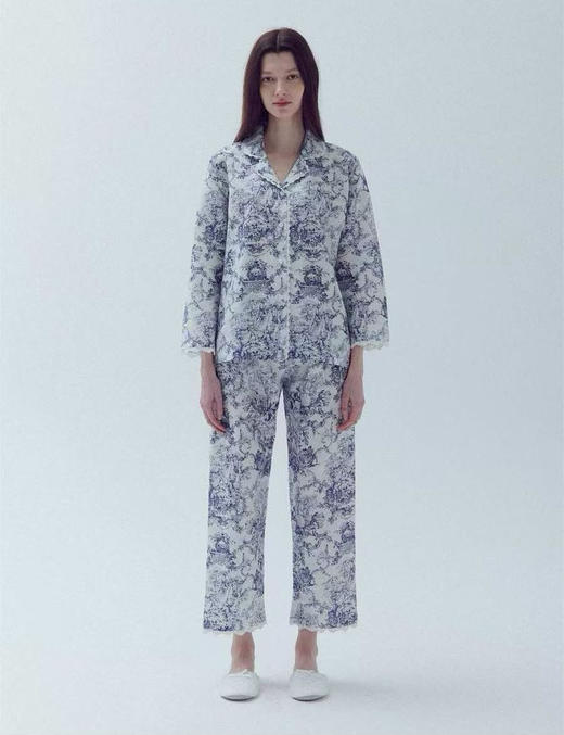 送眼罩！品牌尾单 水墨印花系列手绘艺术感家居服套装 全棉长袖+长裤+眼罩三件套 商品图6