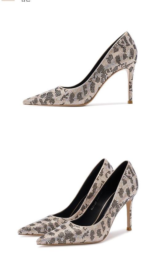 诺贝达新款水钻高跟鞋轻奢百搭尖头女鞋气质细跟浅口单鞋 商品图5