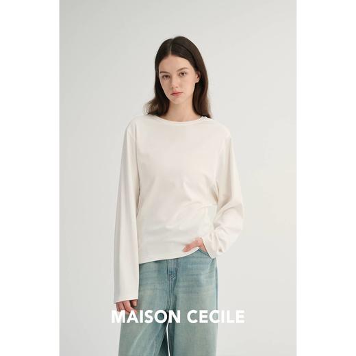 MAISON CECILE 四色/宽松随性设计感圆领蝙蝠袖休闲上衣 商品图3