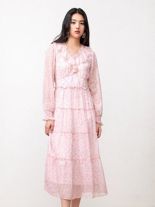 3楼FEXATA服饰(新百)      荷叶边粉色豹纹连衣裙 商品图3