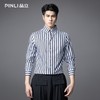 PINLI品立2025秋季新款修身尖领条纹长袖衬衫男商务休闲打底衬衣GD253113059 商品缩略图2