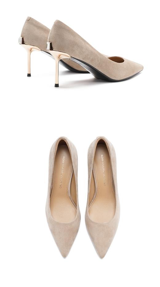 诺贝达新款尖头单鞋法式气质高跟鞋通勤女鞋时尚浅口单鞋 商品图3