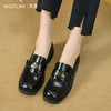 复古英伦风金属饰扣黑色乐福鞋女秋季通勤厚底JK单鞋小皮鞋V1857114 商品缩略图1