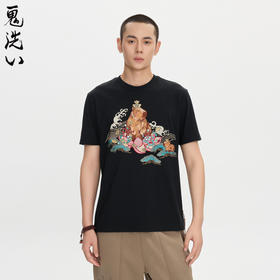 ONIARAI/鬼洗25秋泥棒蓝五運色玳瑁吐宝鼠刺绣短袖T恤男 25NOB37