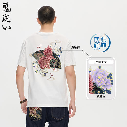 ONIARAI/鬼洗25秋新品金标赤焰唐狮绣花变色速干短袖男式 25NOB36 商品图1