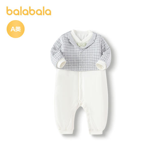 巴拉巴拉婴儿连体男女童包屁衣爬服夹棉假两件设计精致时髦洋气萌 商品图1