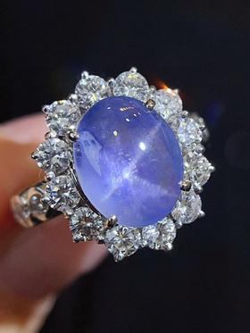 6ct素面蓝宝石戒指