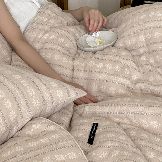 自然醒色织提花棉柔被TD 商品图7