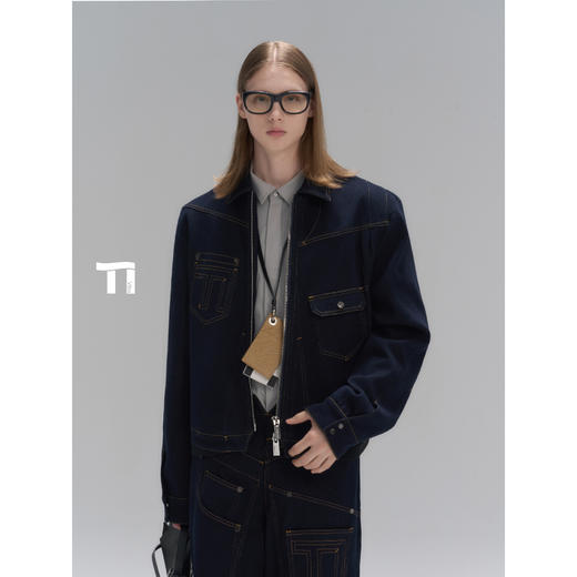 启世录TIWILLTANG“曲径幽致”线迹重构都市随性明线扭转结构夹克 商品图0