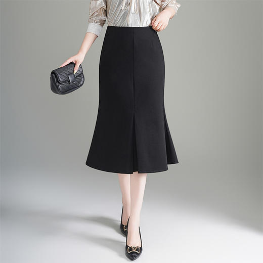 QYM 6321-Y荷叶边包臀鱼尾裙高腰气质半身裙 商品图0