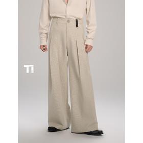 启世录TIWILLTANG“褶域桓季”奢感立体双褶雅绅垂感意式松弛西裤