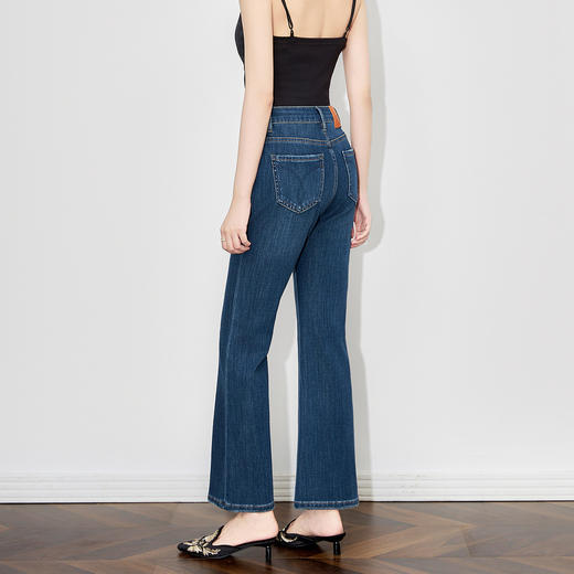 「高货wl」全新升级【铂金会员257/天猫339/差价82】(55801)洛诗琳磨白竹节牛仔裤2025秋季后袋刺绣设计感修身微喇裤 商品图1