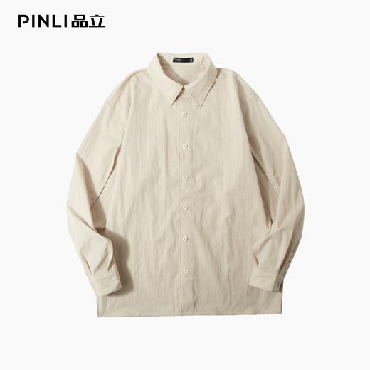 PINLI品立2025秋季新款潮牌宽松长袖衬衫男百搭休闲衬衣防晒外套GD253113067 商品图6