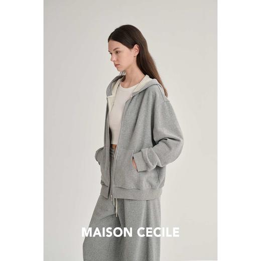 MAISON CECILE 四色/春秋亚麻宽松连帽卫衣外套/松紧腰抽绳长裤 商品图3