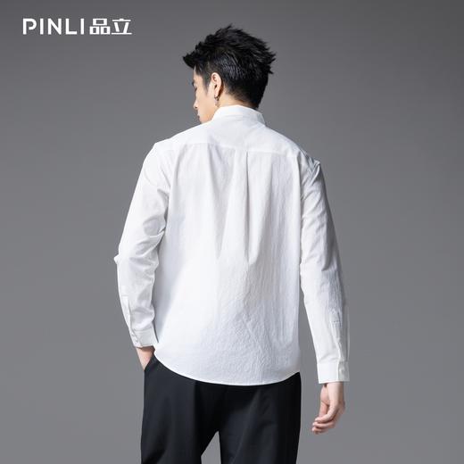 PINLI品立2025秋季新款男士宽松尖领纯色百搭打底长袖衬衫衬衣潮GD253113063 商品图4