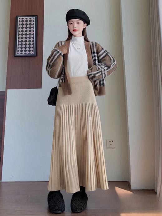 【孤品捡漏】G44卡其针织长款半身裙-喜出 商品图0