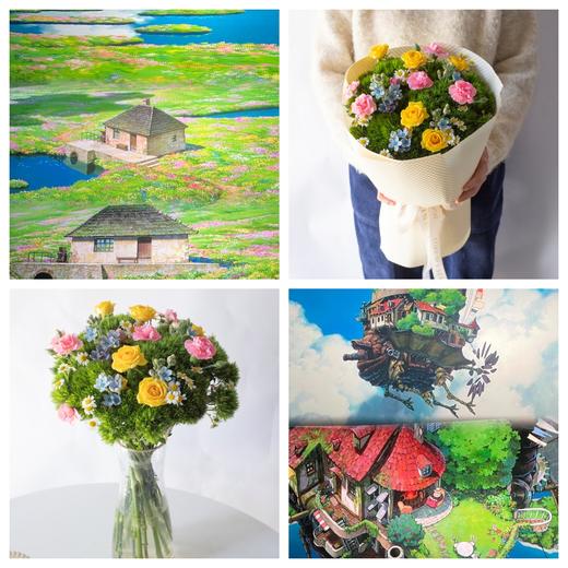 【花艺师力荐 — 致敬经典花束】(蜡笔小新花束\白雪公主花束\哈尔的移动城堡花束\星月夜花束) 冷链；昆明发货 商品图2