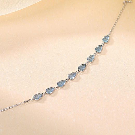 【葫芦醉舞】S925纯银葫芦福禄齿纹海蓝宝手链【CW-SL11842】 商品图2
