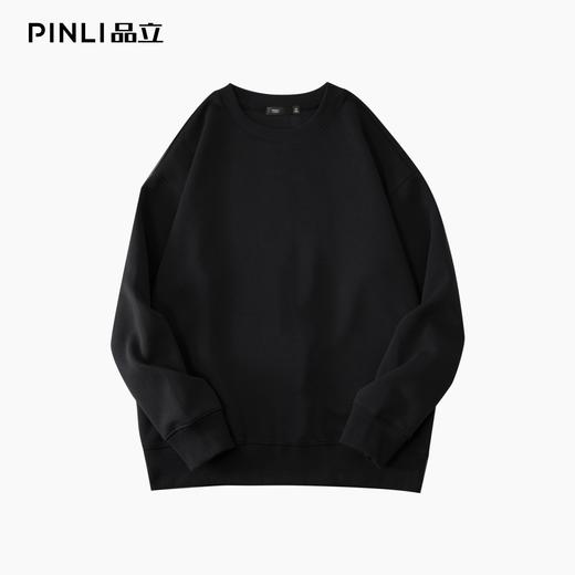 PINLI品立2025秋季新品纯色百搭圆领卫衣潮牌宽松休闲套头男上衣GV253109030 商品图5