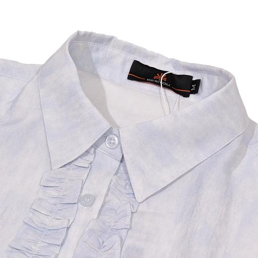 半身缘女装 秋季翻领门襟褶皱下摆抽绳衬衫253113U01040031 商品图2