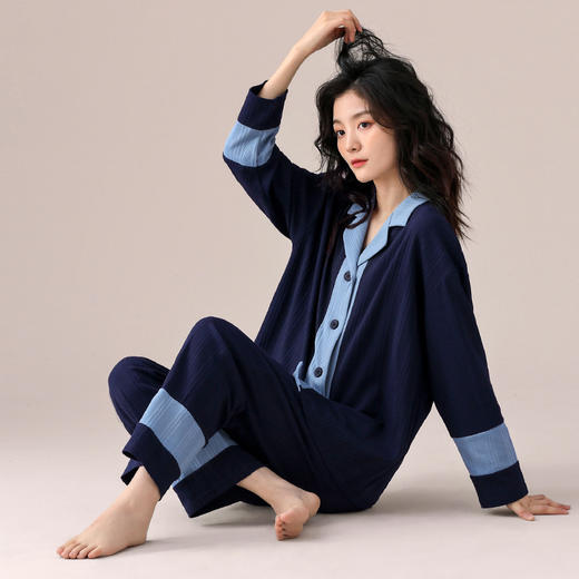 雀说睡衣女纯棉长袖新款柔软棉休闲家居服女款高级感套装AL22129 商品图9