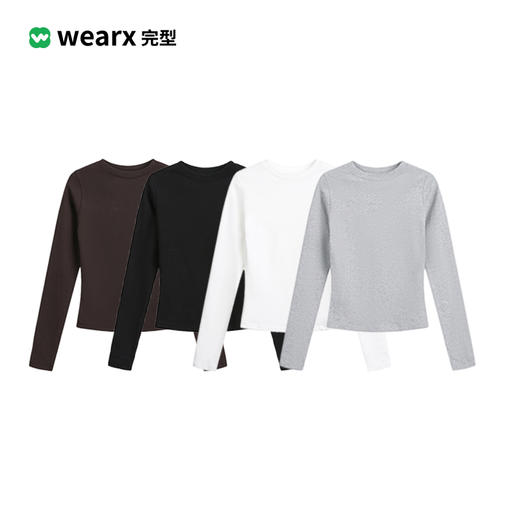 线描长袖T纯棉修身T恤女秋季内搭打底衫显瘦百搭紧身上衣 商品图4