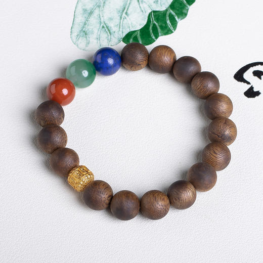 xy0565沉香+南红青金石非洲翠手串 商品图2