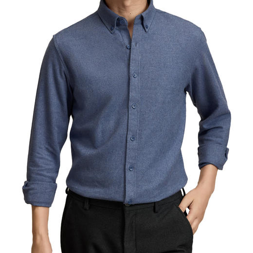 罗蒙秋冬长袖衬衫男士莫代尔棉吸湿透气柔软舒适日常百搭长袖衬衣 商品图10