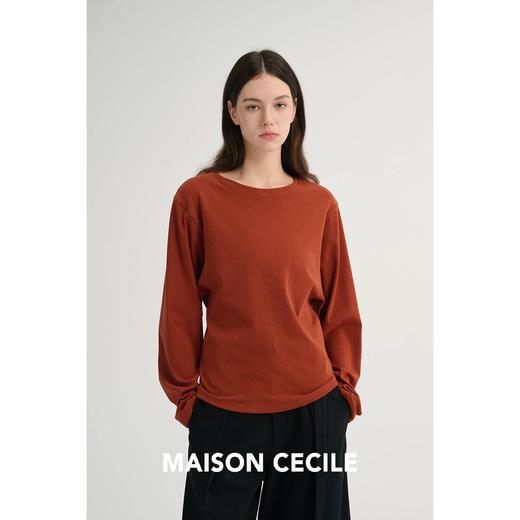MAISON CECILE 四色/宽松随性设计感圆领蝙蝠袖休闲上衣 商品图2