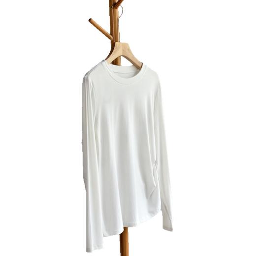 丁摩 【长袖瘦瘦T】秋季新款女士圆领白色内搭长袖t恤打底衫5ZF-B186 商品图4