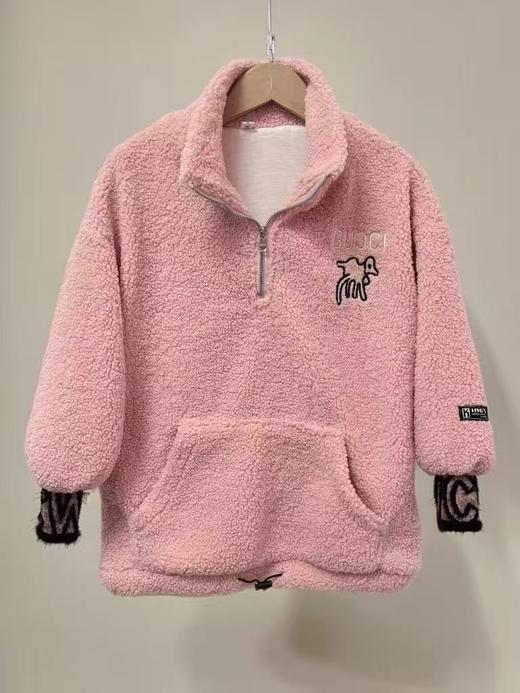 【孤品捡漏】G05女童颗粒绒半拉链秋冬卫衣-喜出 商品图2