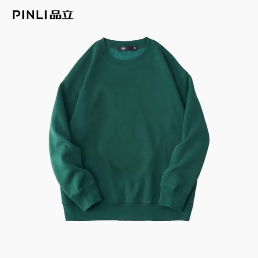 PINLI品立2025秋季新品纯色百搭圆领卫衣潮牌宽松休闲套头男上衣GV253109030 商品图12