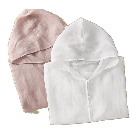 雀说轻薄棉麻刺绣防晒衣短外套女夏季纯色百搭长袖空调衫拉链连帽上衣AL8298 商品图4