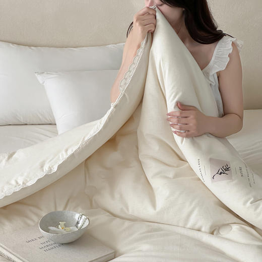 自然醒素染棉麻蚕丝蛋白被TD 商品图5