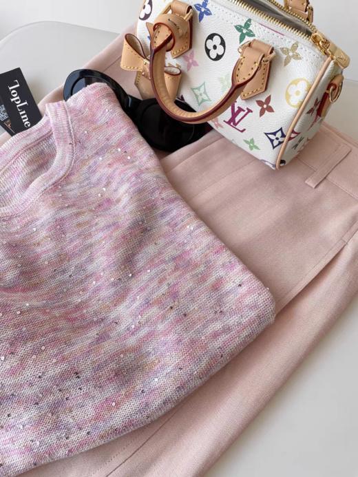 春秋新品康宝莱珠片纱亚麻棉镂空亮片上衣 商品图13