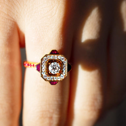 ［东方爱意系列］18K金钻石红宝石戒指#守 商品图2