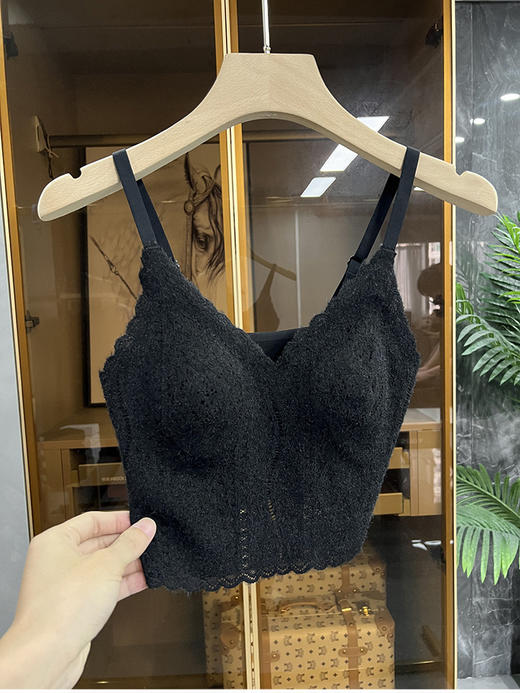 雀说蕾丝吊带女带胸垫文胸罩一体显瘦内搭外穿背心AL8863 商品图6