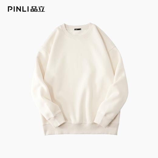 PINLI品立2025秋季新品纯色百搭圆领卫衣潮牌宽松休闲套头男上衣GV253109030 商品图9